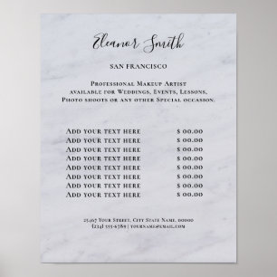 Vintage Beauty Salon Price List Poster