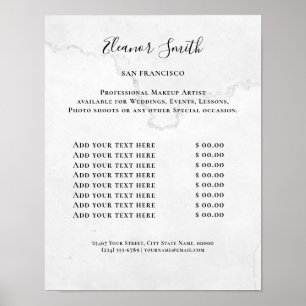 Vintage Beauty Salon Price List Poster
