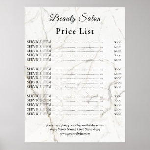 Vintage Beauty Salon Price List Poster