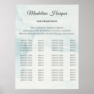 Vintage Beauty Salon Price List Poster