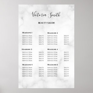 Vintage Beauty Salon Price List Poster