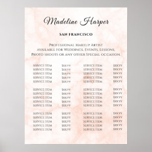 Vintage Beauty Salon Price List Poster