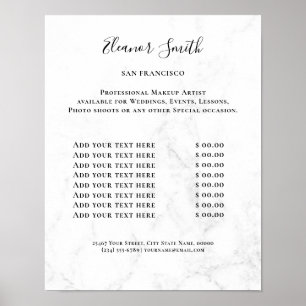 Vintage Beauty Salon Price List Poster