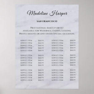 Vintage Beauty Salon Price List Poster