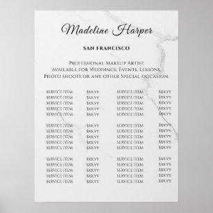 Vintage Beauty Salon Price List Poster