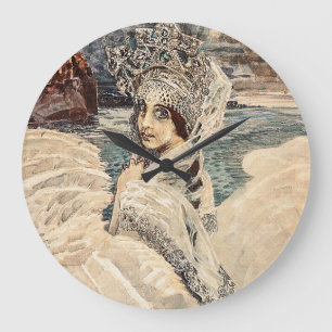 Vintage Beauty Swan Princess Vrubel Painting Large Clock
