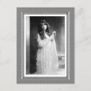 Vintage Beauty - Sweet Slumber - in black & white Postcard
