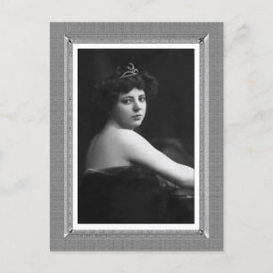 Vintage Beauty - Tiara - in black & white Postcard