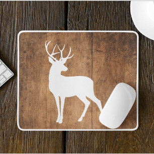 Vintage Beauty Wood & Deer Mouse Mat