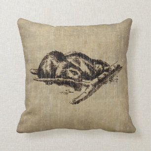 Vintage Beaver Cushion