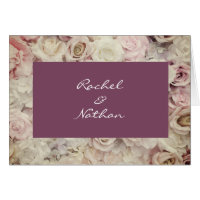 Vintage Bed of Roses Wedding Thank You Note
