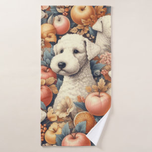 Vintage Bedlington Terrier Seamless Bath Towel