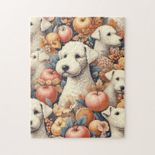 Vintage Bedlington Terrier Seamless  Jigsaw Puzzle