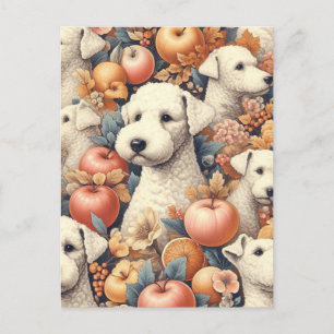 Vintage Bedlington Terrier Seamless Postcard