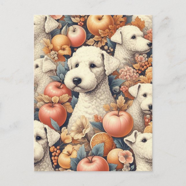 Vintage Bedlington Terrier Seamless  Postcard (Front)