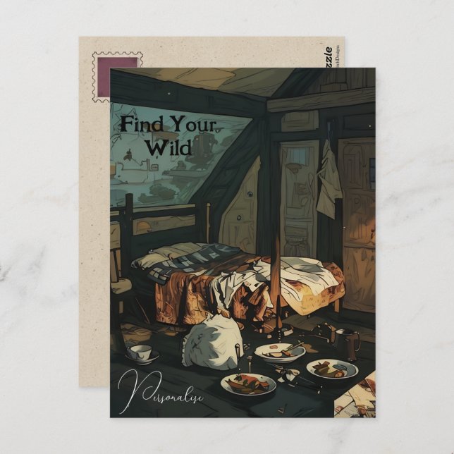 Vintage Bedroom Decor Wild Quote Personal  Postcard (Front/Back)
