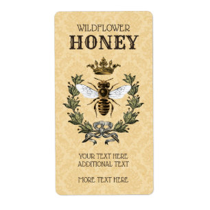 Vintage Bee and Crown Honey Jar