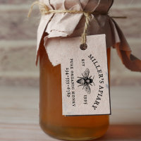 Vintage Bee Apiary Custom Name Honey Stamp