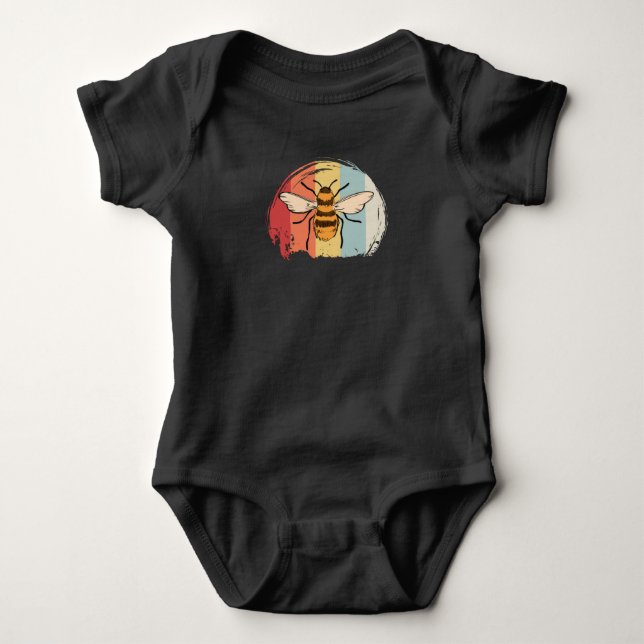 Vintage Bee Baby Bodysuit (Front)