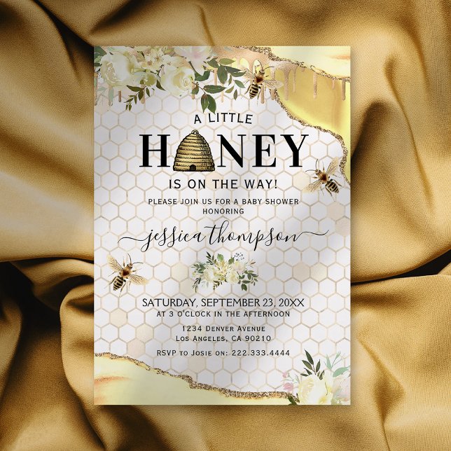 Vintage Bee Baby Shower Invitation (Creator Uploaded)
