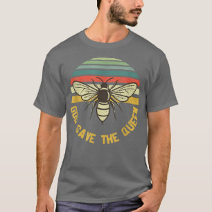 Vintage Bee Beekeeping  God Save The Queen Gift  T-Shirt
