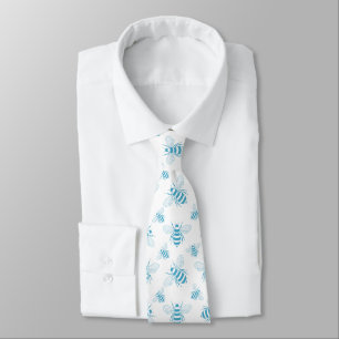Vintage Bee Botanical Blue (1) Tie