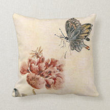 Vintage Bee, Butterfly and Poppy Watercolor