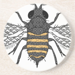 vintage bee coaster