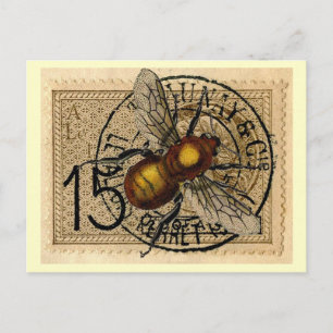 Vintage Bee Collage Postcard