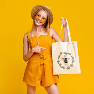 Vintage Bee Flower Daisy Quote Just Be You Tote Bag