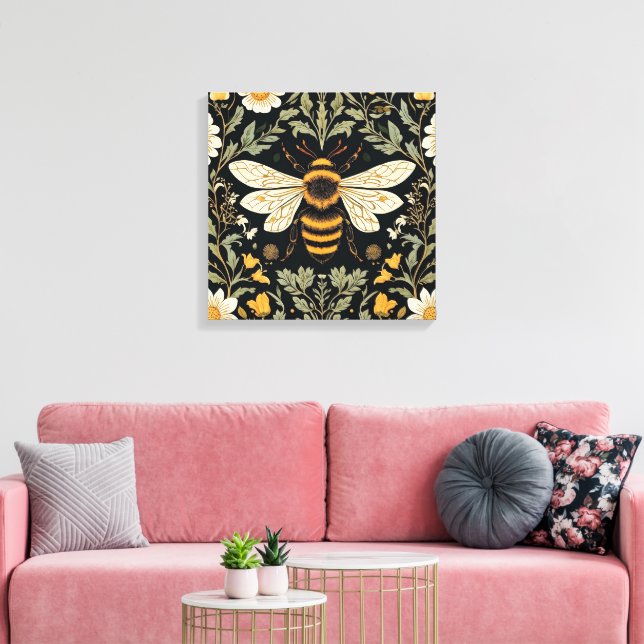 Vintage bee garden  canvas print (Insitu(LivingRoom))