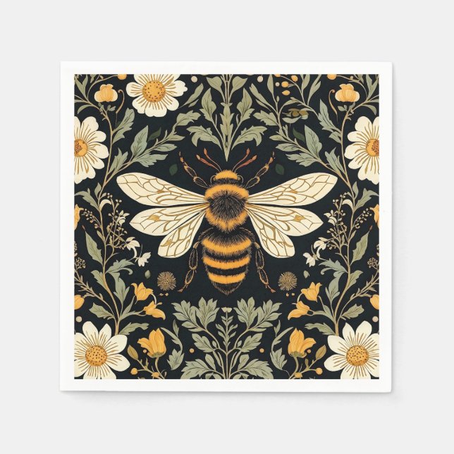Vintage Bee Garden  Napkin (Front)