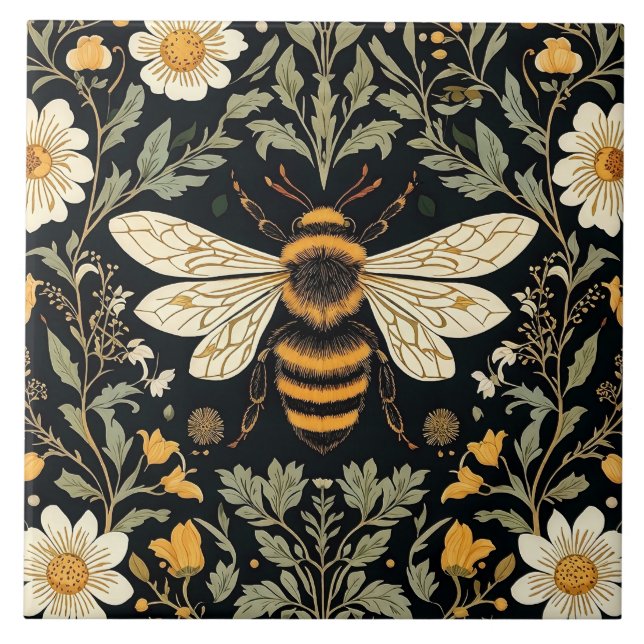 Vintage bee garden  tile (Front)