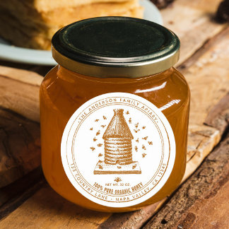Vintage Bee Hive Beekeeper Apiary Honey Custom Classic Round Sticker