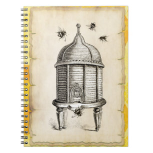 Vintage Bee Hive Cover Notebook