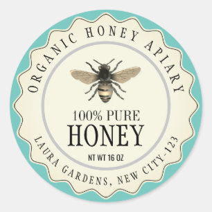 Vintage Bee Honey Jar Custom Label