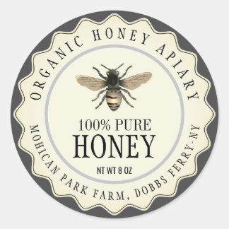 Vintage Bee Honey Jar Custom Label