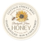 Vintage Bee Honey Label Hand Bottled Raw