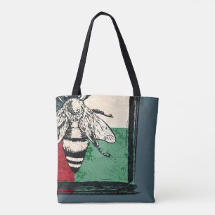 Vintage Bee Insect Colourful Illustration Tote Bag