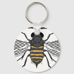 vintage bee key ring