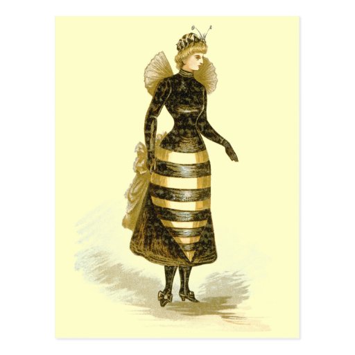 Vintage Bee Lady Postcard