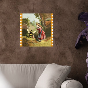 Vintage Bee Little Girl Honey Pot Poster