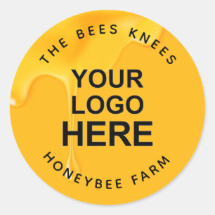 Vintage Bee Logo Rustic Honeybee Beekeeper Classic Round Sticker