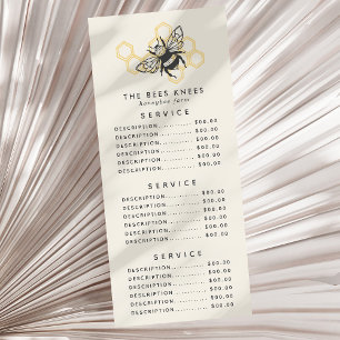 Vintage Bee Logo Rustic Honeybee Beekeeper Rack Card