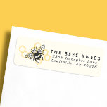 Vintage Bee Logo Rustic Honeybee Return Address<br><div class="desc">Vintage Bee Logo Rustic Honeybee Return Address label. This trendy design features a black honeybee against a yellow honeycomb background. The perfect apiary design for a beekeeper business.</div>