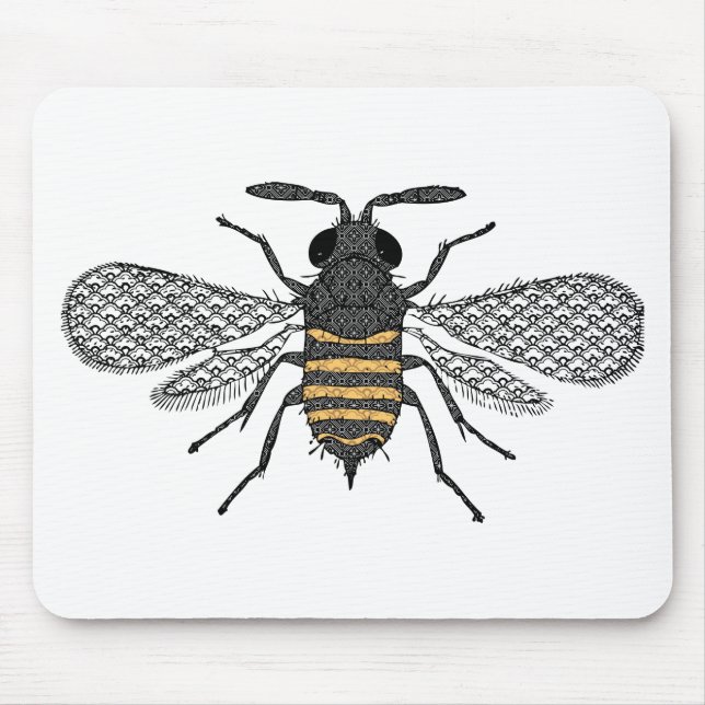vintage bee mouse mat (Front)