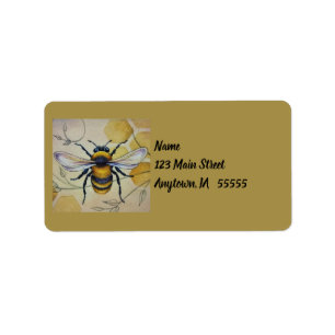 Vintage Bee No. 1 and Honeycomb Watercolor Art Label