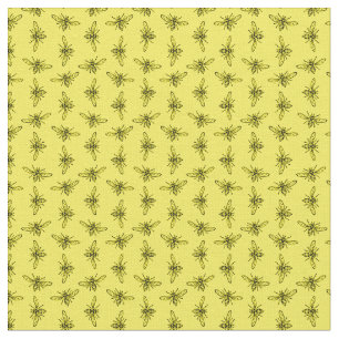 Vintage Bee Pattern CUSTOM BG COLOR Fabric