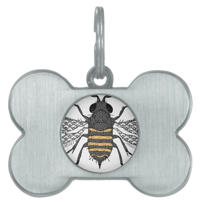 vintage bee pet ID tag (Front)