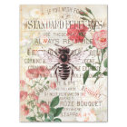 Vintage Bee Rose Bouquet Ephemera Decoupage